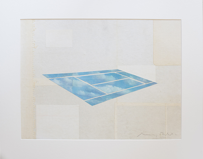 MR:15 - MARÇ RABAL - (Terreny a Magritte) collage in paper - framed - 40 x 50 cm.