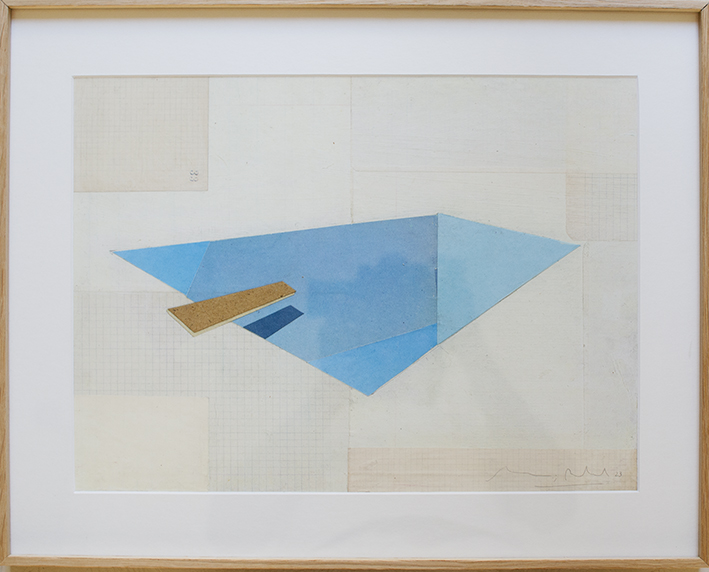 MR:14 - MARÇ RABAL - (A Hockney) collage in paper - framed - 40 x 50 cm.